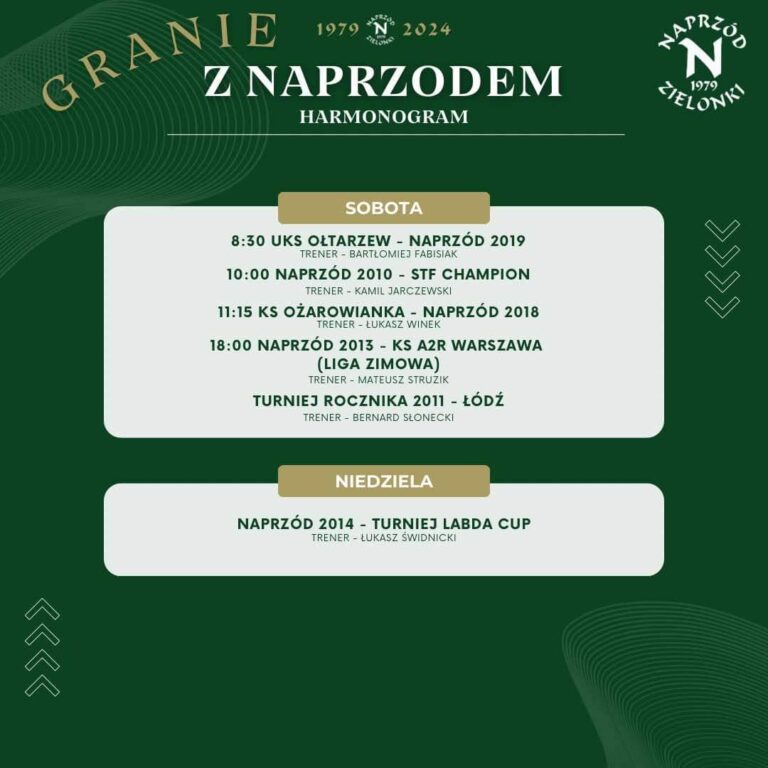 Harmonogram grania 23.11 – 24.11.2024