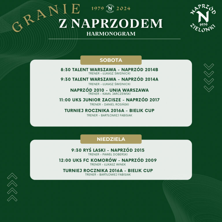 Harmonogram grania 30.11 – 01.12.2024