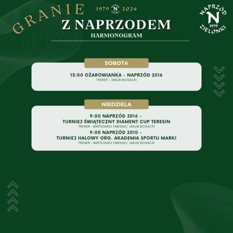 Harmonogram grania 21.12 – 22.12.2024
