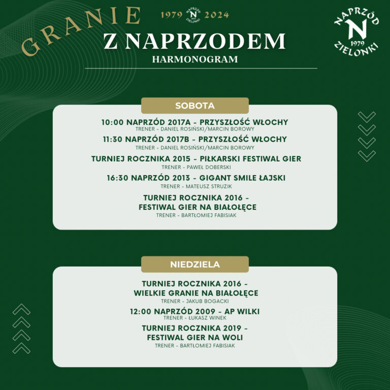 Harmonogram grania z Naprzodem
