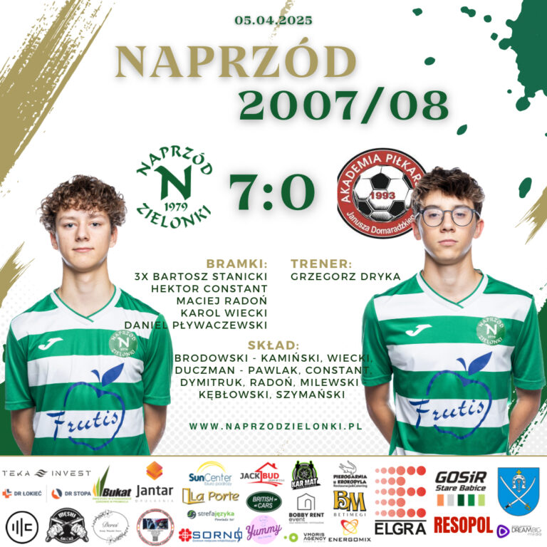 NAPRZÓD 2007/08 – APJD 7️⃣:0️⃣