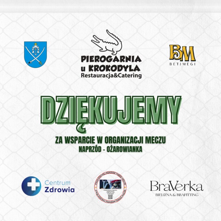 Podziękowania dla sposorów