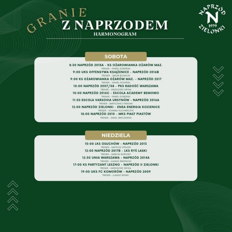 Harmonogram weekendowy