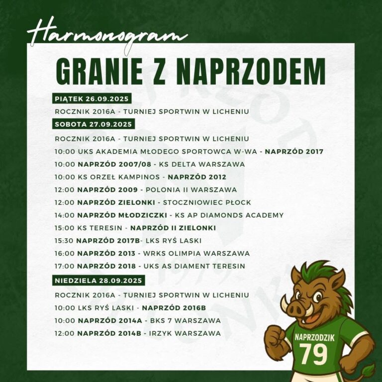 Harmonogram weekendowy