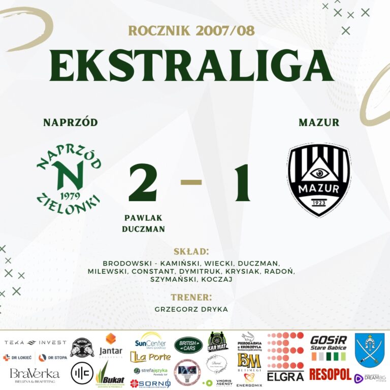 NAPRZÓD 2007/08 – MAZUR RADZYMIN 2️⃣:1️⃣