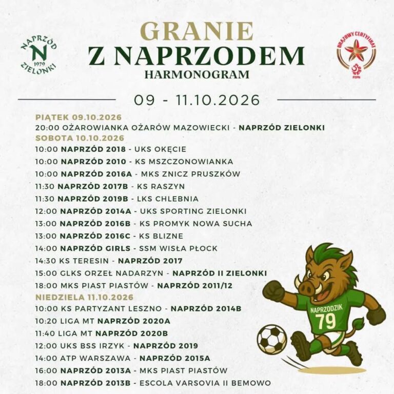 W tym tygodniu Naprzodowskie drużyny grają tak ⤵️